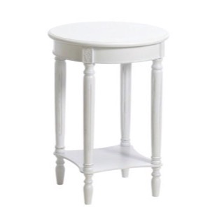 Konsolbord hvidt rundt 1 hylde h:66cm ø:50cm - Se Hvide møbler og Spejle